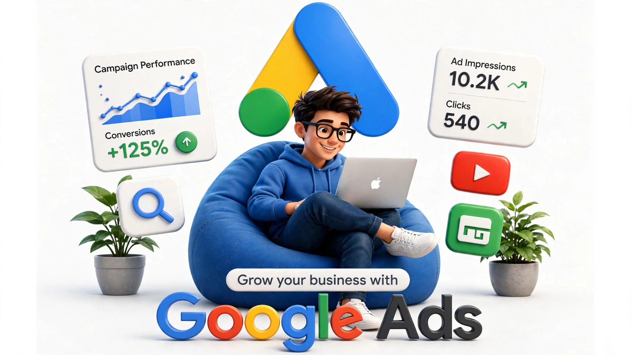 Google Ads campaign scaling and performance optimization visualization